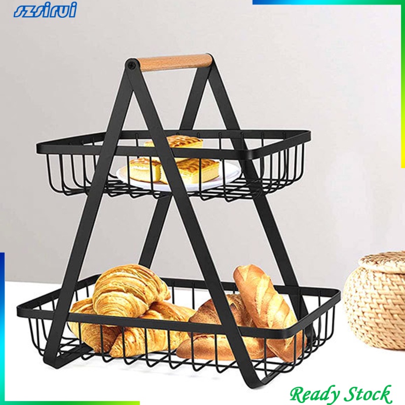 Kệ kim loại hai tầng dùng đựng thực phẩm tiện lợi chất lượng cao