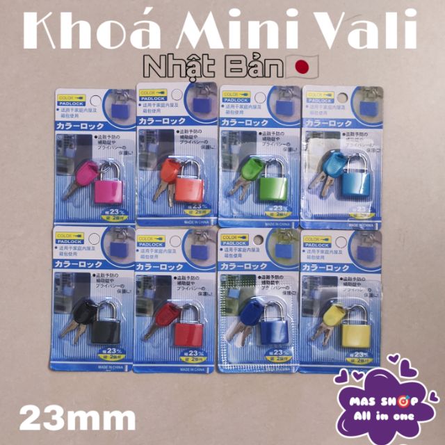 Ổ khoá mini vali 23mm - màu sắc tươi tắn