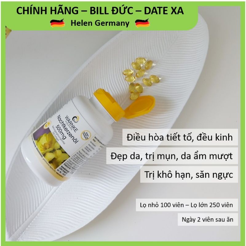 [chính hãng]viên uống Tinh dầu hoa anh thảo Warnke_ Đức 100v