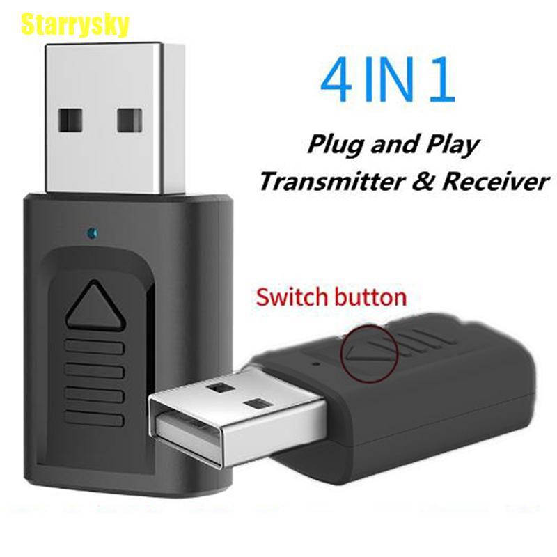 Bộ Thu Phát Âm Thanh Usb Bluetooth 5.0 4 Trong 1 Chuyên Dụng Cho Loa Xe Hơi / Tv / Pc