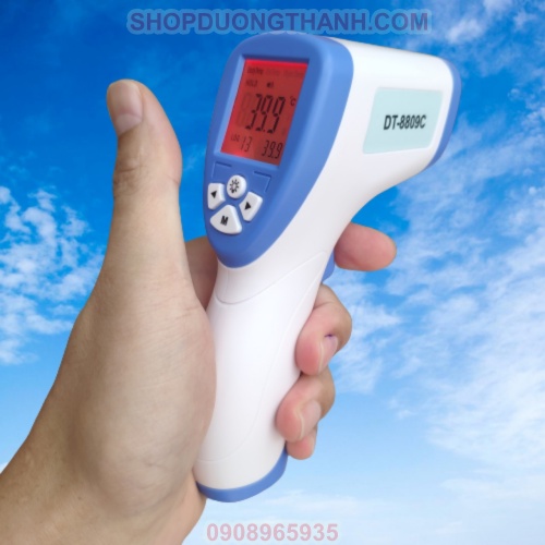 Nhiệt kế hồng ngoại điện tử - Máy đo nhiệt độ thân nhiệt đo trán Thermometer DT 8809C