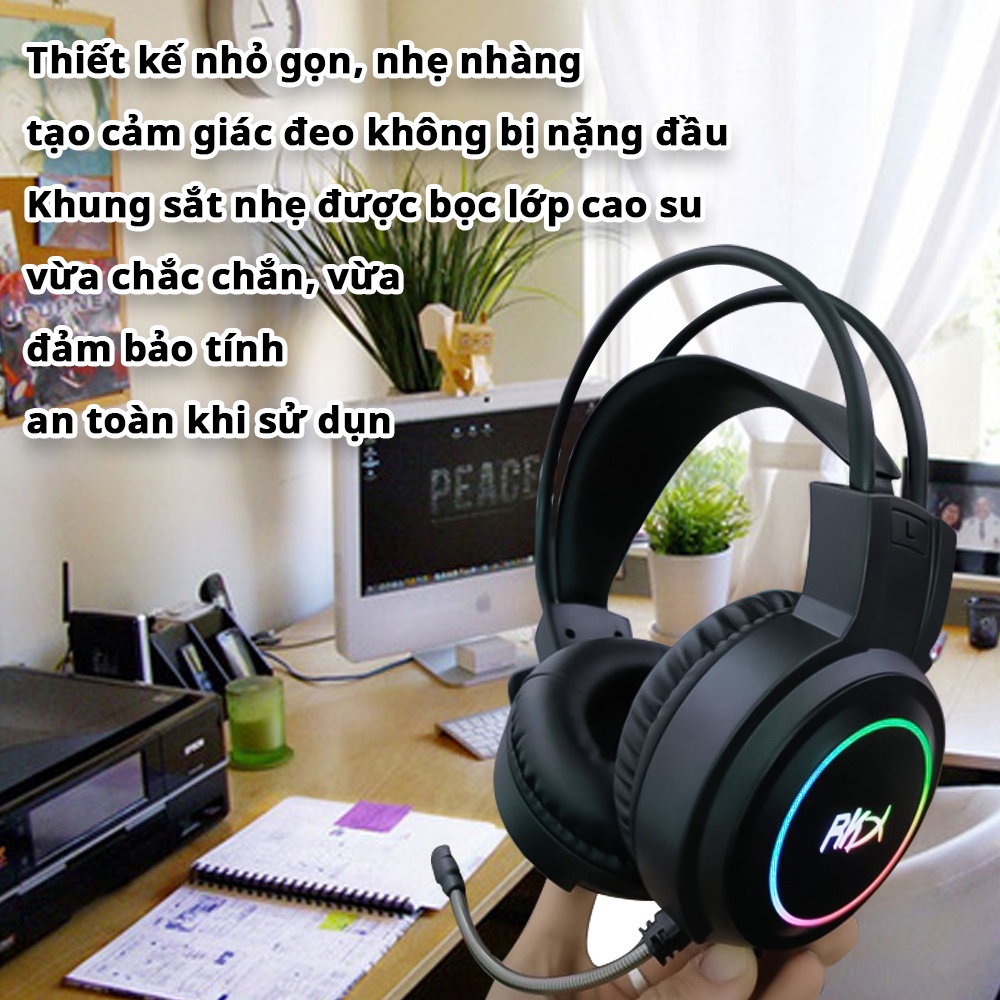 Tai nghe chuyển Game chụp tai có mic RKX chống ồn cao cấp NTT Shop