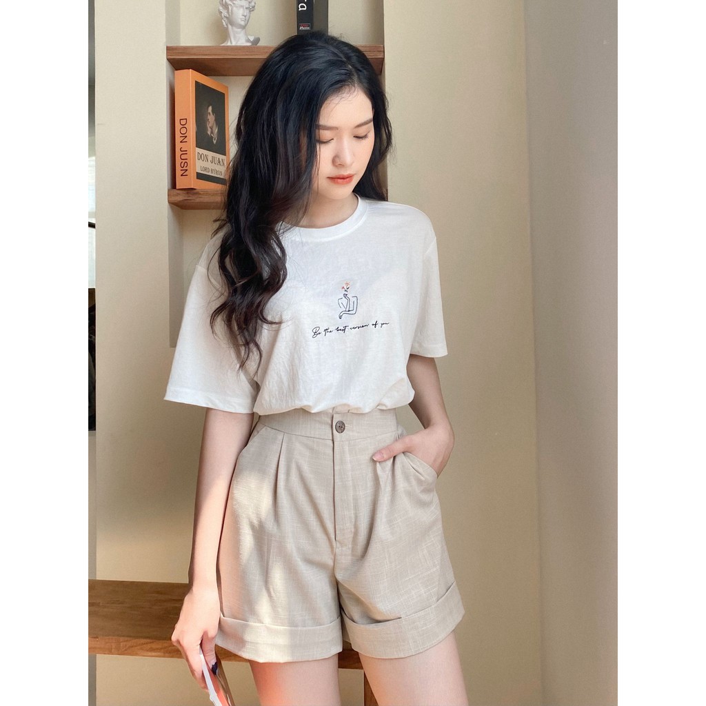 Áo thun thêu nữ MADELEN họa tiết cute chất Cotton lụa thoáng mát form Freesize | BigBuy360 - bigbuy360.vn