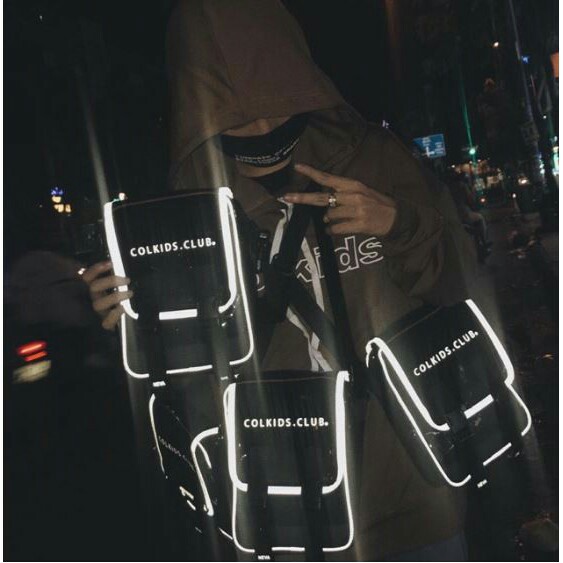Túi đeo chéo mini bag phản quang thời trang kiểu mới chữ coldkids club cho nam và nữ