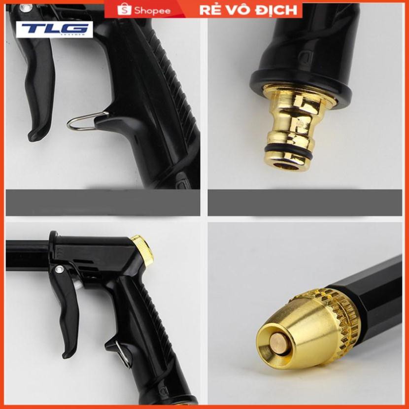 Bộ dây và vòi xịt rửa xe tưới cây tăng áp,vòi xịt rửa,vòi tưới cây 810-2576 (dây xanh- cút nối đồng)