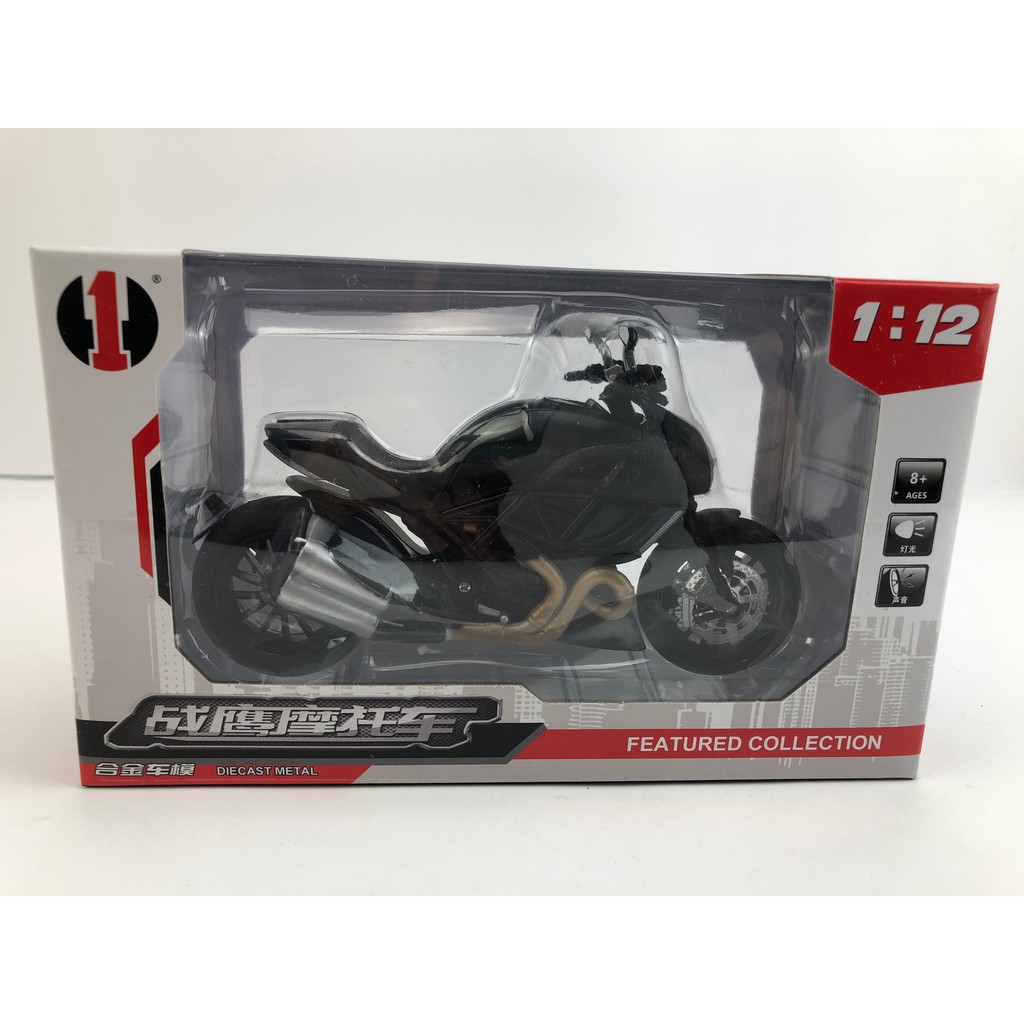 Mô hình Xe Kawashaki Ducati  Diavel CarbonTỉ lệ 1:12 - Màu đen