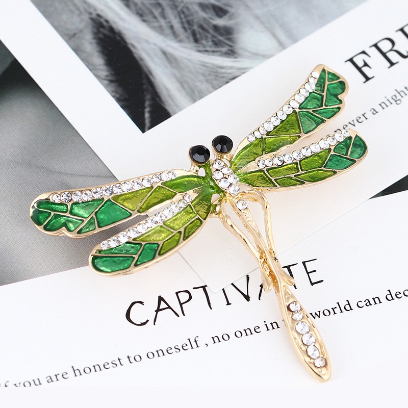 Cài áo thời trang chuồn chuồn cánh xanh GC169