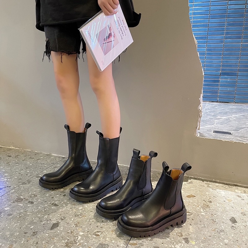 Boot Mona Cổ Cao Mix Chun  Winter 2021  Chất Liệu Dày Dặn L1