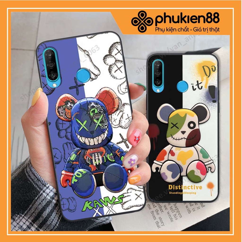 Ốp lưng Huawei Nova 4e / P30 Lite hình kaws, bear brick, venom thời trang siêu ngầu