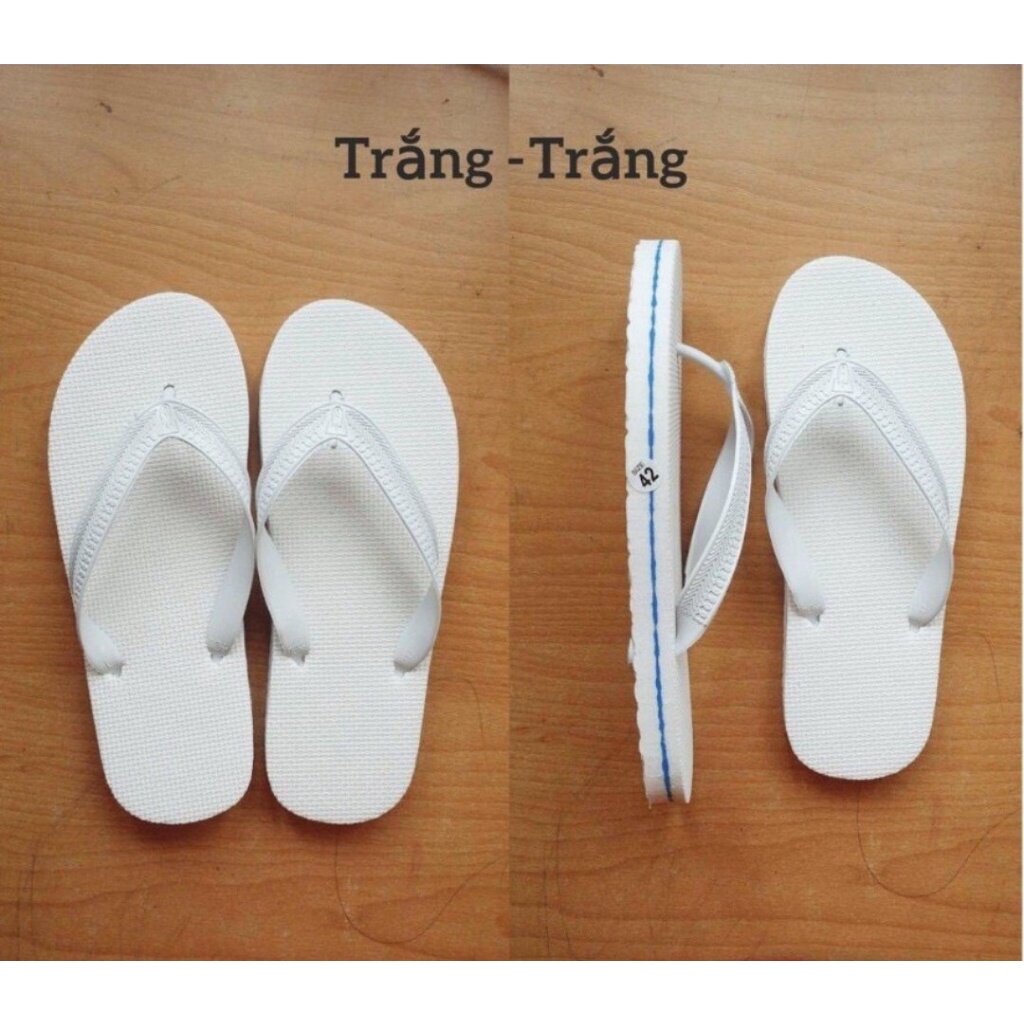 DÉP XỎ NGÓN, DÉP TÔNG, DÉP KẸP NAM - NỮ màu trắng viền xanh, có ảnh thật