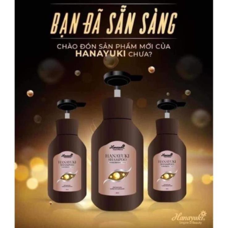 Bộ Dầu Gội Xả Hanayuki Shampoo Dưỡng Tóc Suông Mượt, Sạch Gàu Đen tóc Phục Hồi - Chính Hãng 100%