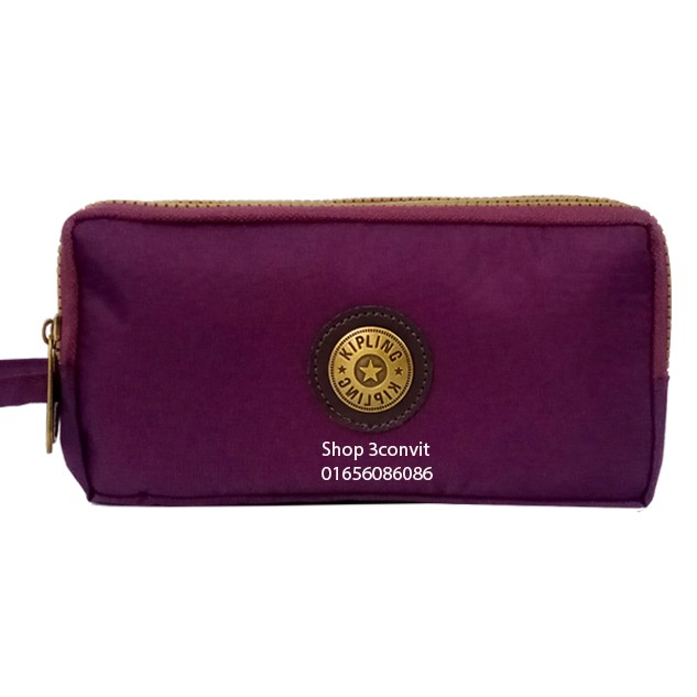 Ví Cầm Tay Kipling Ba Ngăn Lớn 20*10 cm