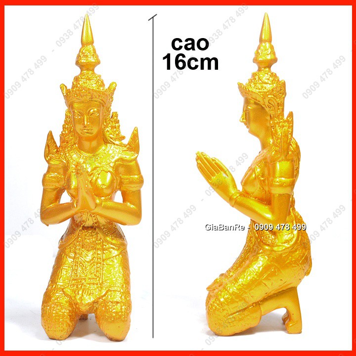 Bộ 2 Tượng Chư Thiên Quỳ Sơn Nhũ – Cao 16cm -  6861