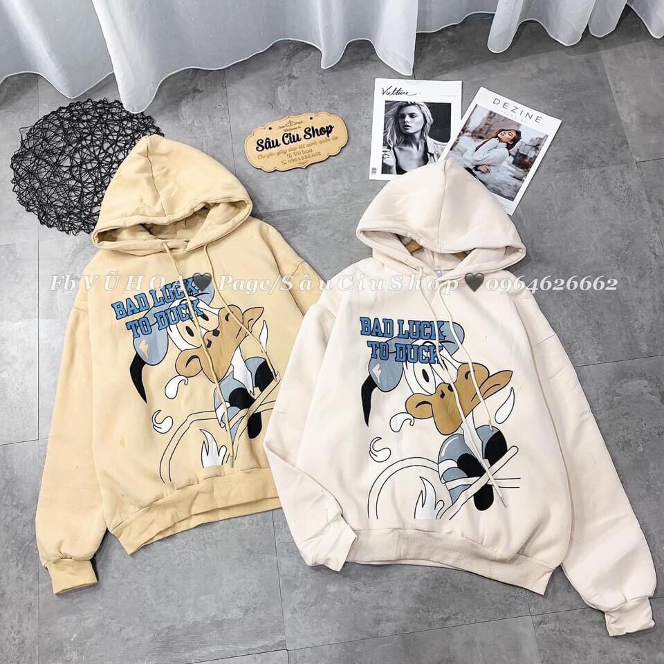 Siêu phẩm ÁO KHOÁC HOODIE NỈ VỊT BAD LUCK . Chất nỉ sịn chuẩn (Trong lót lông nhẹ siêu ấm Hàng mới xuất khẩu