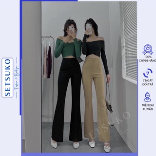 Quần ống loe nữ lưng cao quần tây nữ dài công sở Setsuko QL002