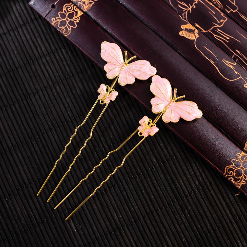 DARON Trâm Cài Tóc Hình Bướm Bằng Kim Loại Phong Cách Hanfu Cho Nữ