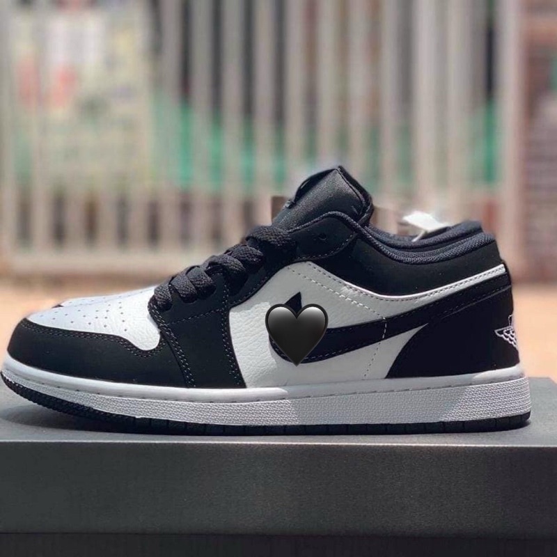 Giày Thể Thao Nam Nữ Jd1,Giày Sneaker JORDAN 1 PANDA Đen Trắng Cổ Thấp, Full Box Full Bill, Full Size ( 36 > 43 )