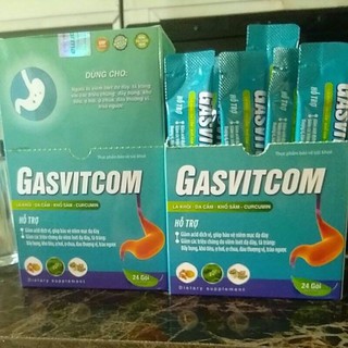 GASVITCOM Gel hỗ trợ giảm đau dạ dày,tá tràng (HỘP 24GÓI*10ML)