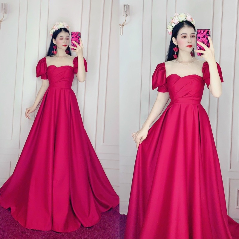 ĐẦM XOÈ MẶC CƯỚI TÂY PHỒNG XẾP LY full size S/M/L/XL ( ẢNH VÀ VIDEO DO CHỦ SHOP TỰ CHỤP 10000%)