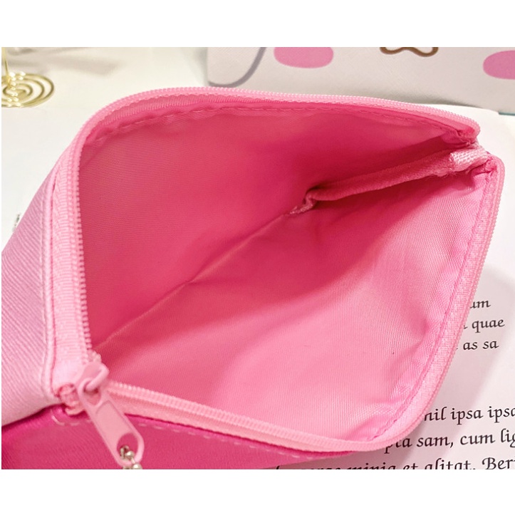 Ví đựng bút XIAODUOJIAJU da pu in hình mèo hello kitty có khóa kéo tiện dụng