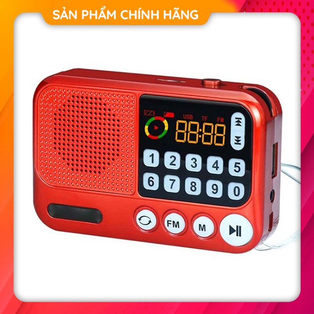 {Dung Lượng Pin Lớn} Đài Radio FM Kiêm Loa Nghe Nhạc Mini S99 Hỗ Trợ Thẻ Nhớ USB Jack 3.5 Âm Lượng Cực To