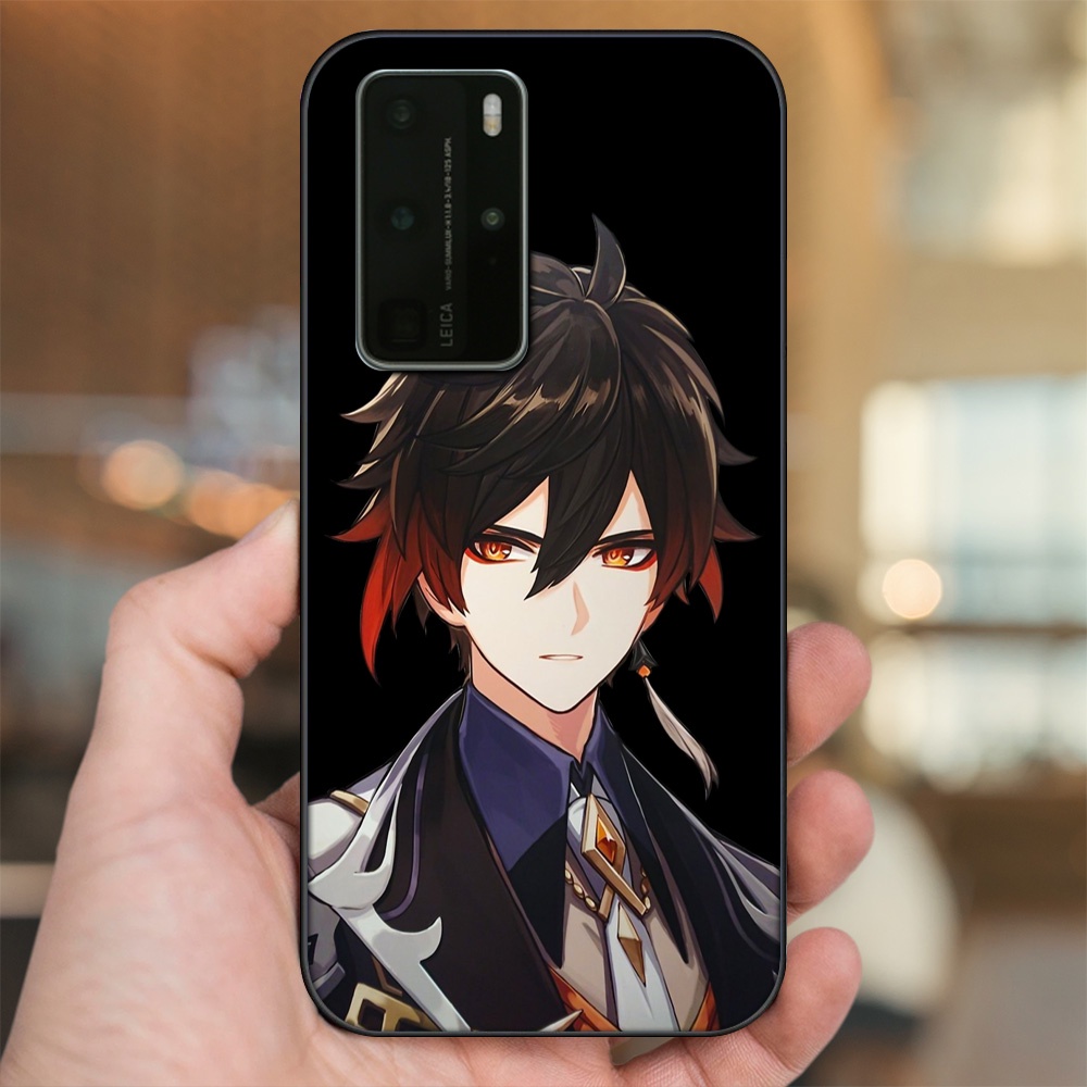 Ốp lưng Huawei P40 Pro viền đen in hình Zhongli Genshin Impact