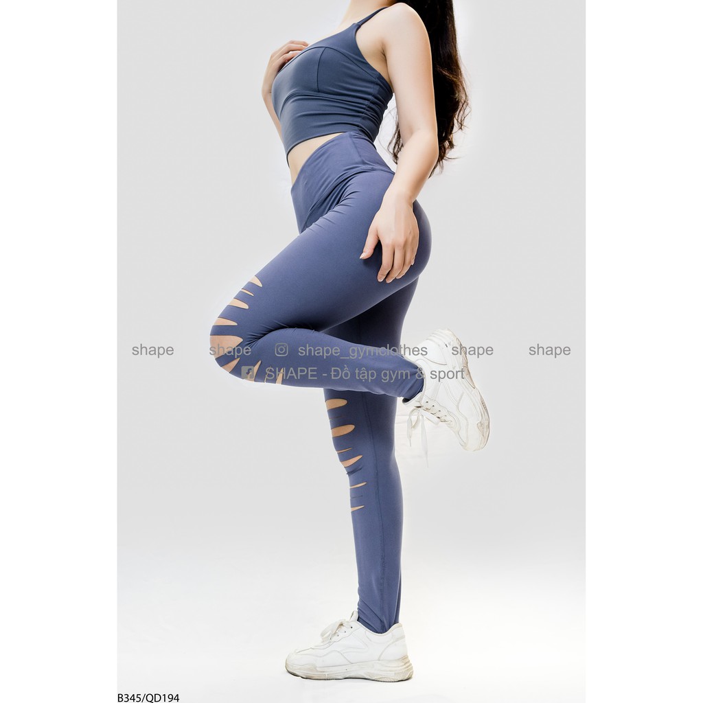 Quần legging nữ tập gym Shape cutout gối [QD194]