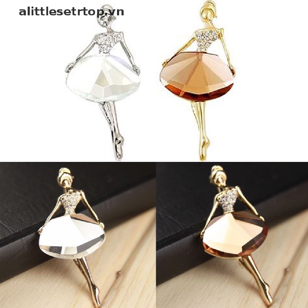 Trâm Cài Áo Hình Vũ Công Ballet Đính Pha Lê Lấp Lánh Thời Trang