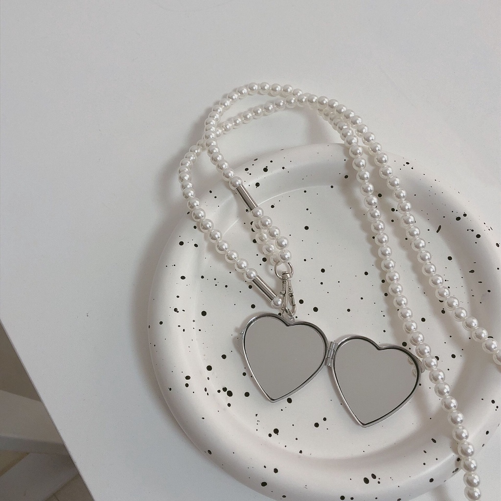 Thắt Lưng Dây Xích Kim Loại Dày Phối Ngọc Trai Hình Trái Tim Thời Trang 19A1248