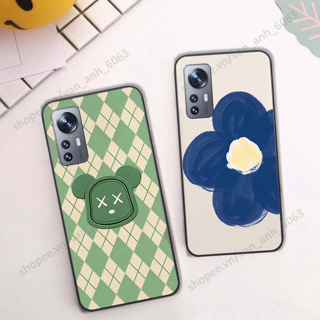 Ốp lưng Xiaomi 12 / Xiaomi 12 Pro in hình hoa, gấu rich bear nghệ thuật, thời trang
