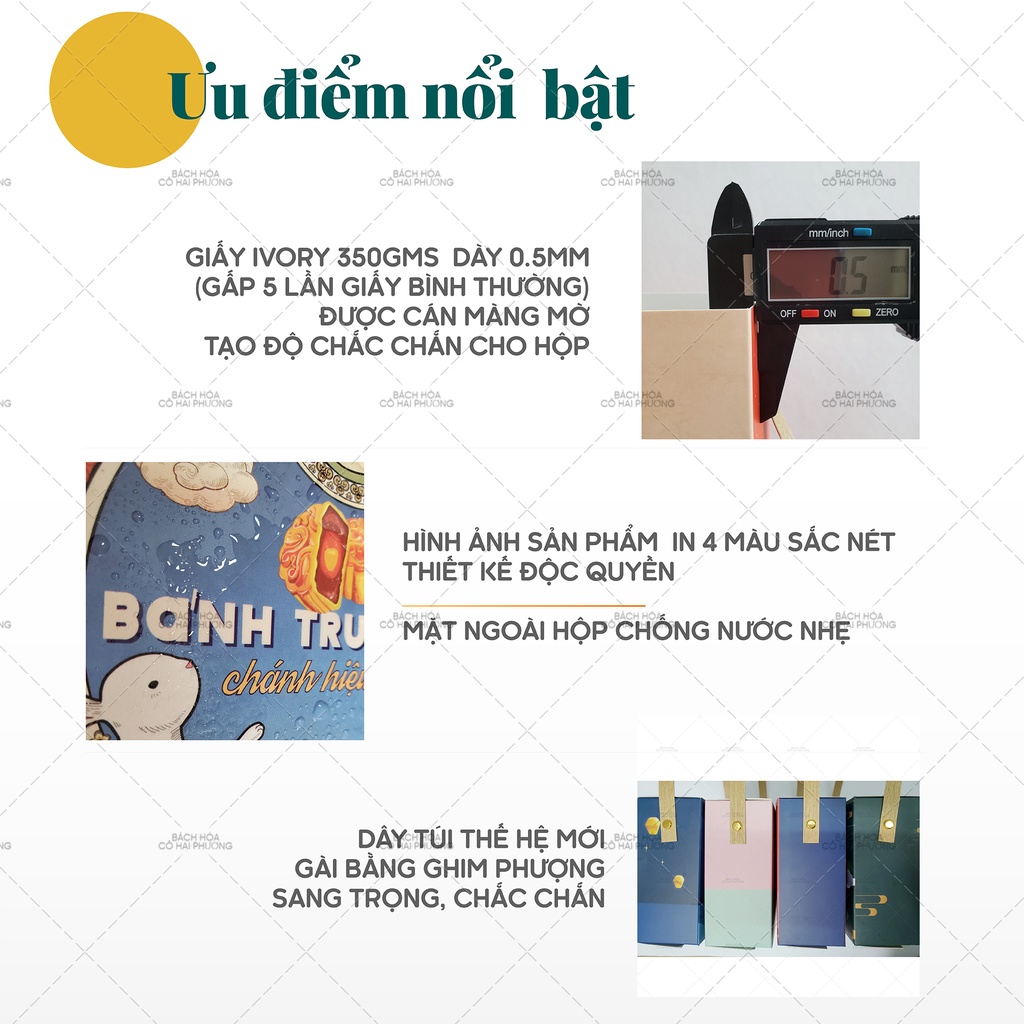 Hộp đựng bánh trung thu 2 bánh  - KT Hộp 22x12x5.2cm