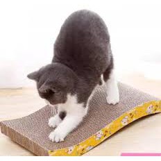 Bàn cào móng cho mèo ⚡ TẶNG CATNIP ⚡ Đồ chơi mài móng, bàn cáo dáng sóng xả stress cho mèo cực tiện