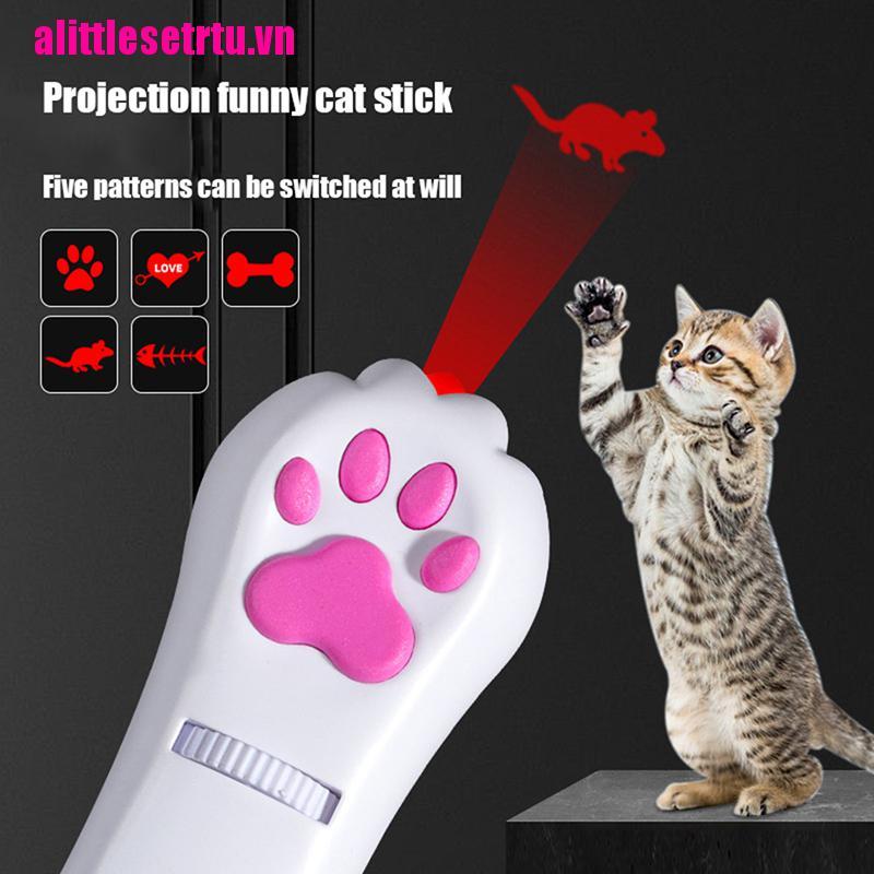 【Trvn】Usb Rechargeable Cat Super Laser Pointer Pen Uv Pet Toy Flashlight 3 in