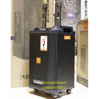 Loa karaoke di động, loa kéo karaoke JBZ 1006 hát cực hay tặng kèm 2 mic kẽm không dây