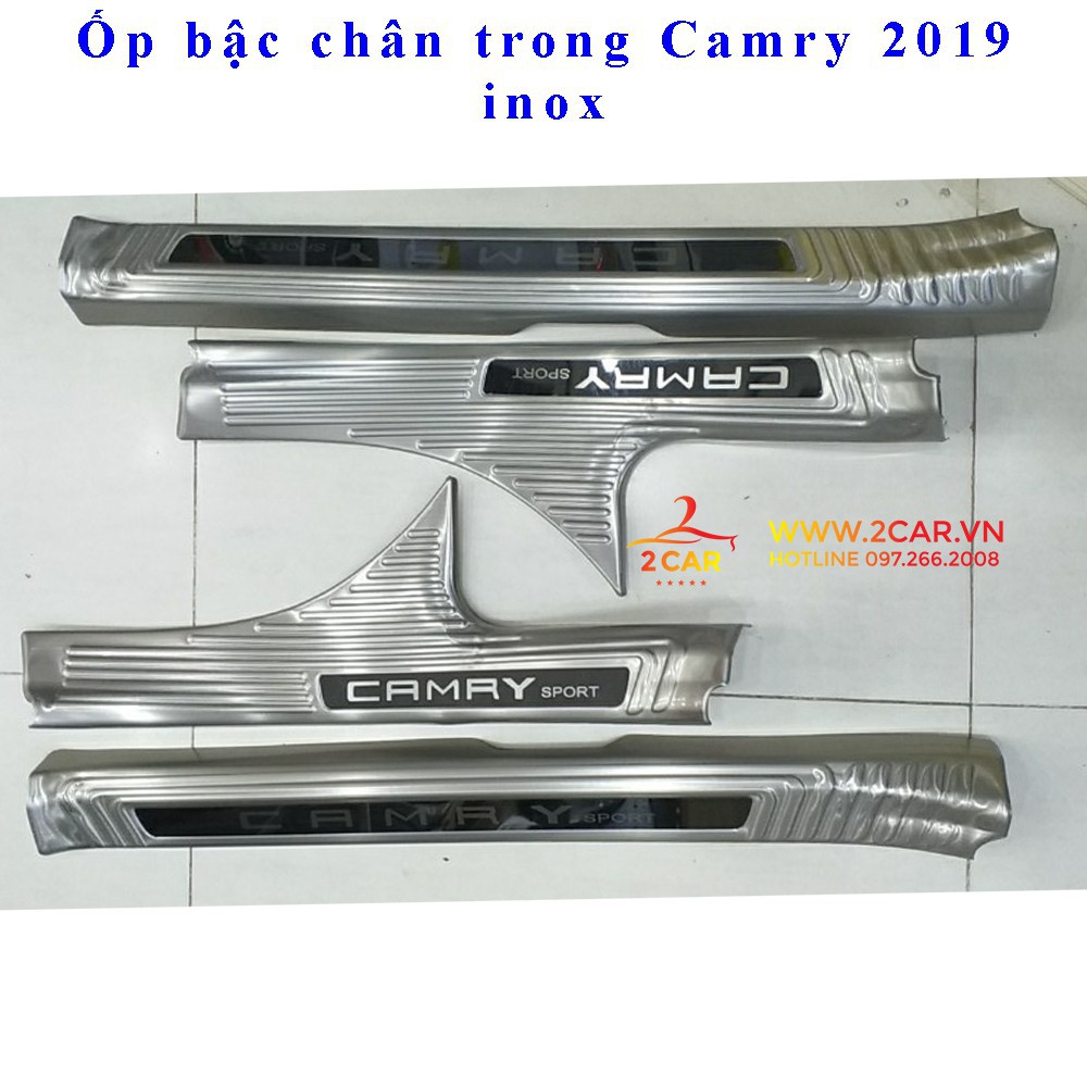 Ốp bậc cửa trong Ngoài xe Toyota Camry 2019-2021 Inox