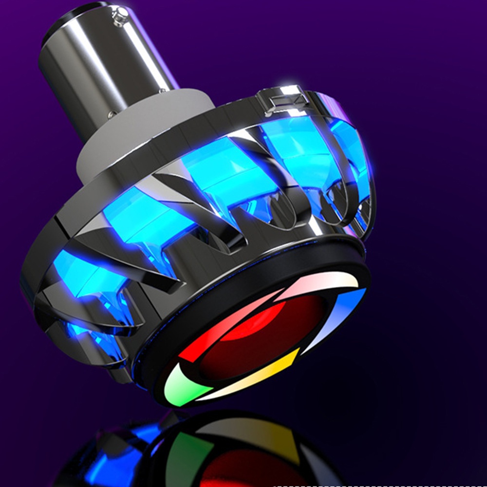 Đèn LED cho xe máy đầy màu sắc Đèn phanh ánh sáng thiên thần 1157 BAY15D Ánh sáng đuôi cầu vồng nhấp nháy Phụ kiện xe máy