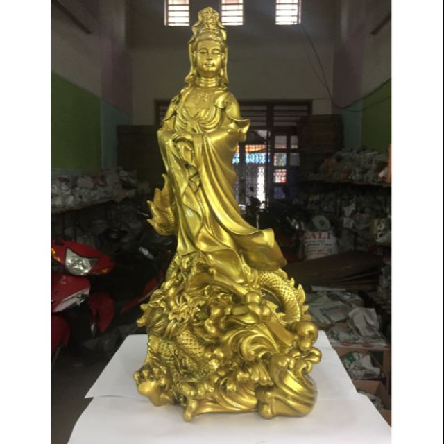 Tượng đá Phật bà rồng đại mạ đồng