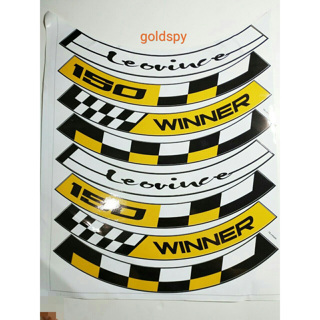 Tem dán vành xe máy Tem Decal dán vành Winner ( giá 1 bộ)