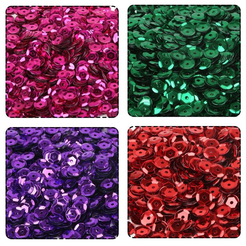 100g Hạt kim sa lục giác 6-8-10mm màu ánh thiếc trang trí phụ kiện DIY