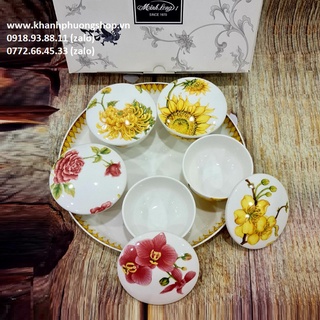 khay mứt sứ Minh Long - khay mứt sứ