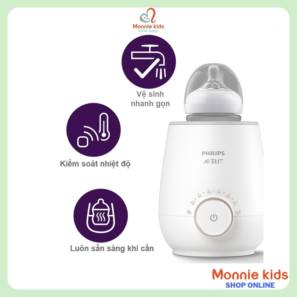 Máy hâm sữa cho bé Philips Avent Sunshine SCF358/00, máy ủ sữa thông minh - Monnie Kids