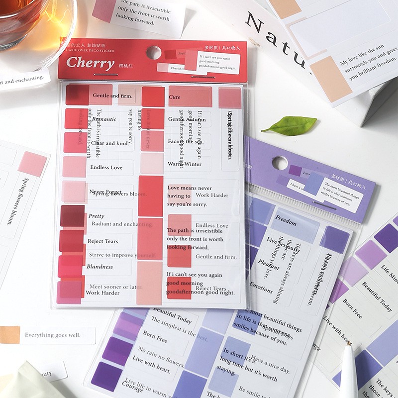 Bộ 3 tấm sticker Cardlover Color mood hình dán trang trí sổ tay | BSB241
