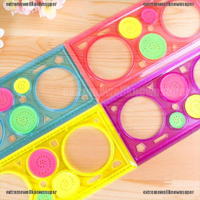 [extremewellknownsuper]1 Pcs Spirograph Geometric Ruler Drafting Tools Stationery Drawing Toys Set