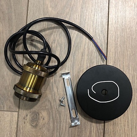 Dây đuôi đèn thả trần E27 dài 1m màu vàng đồng