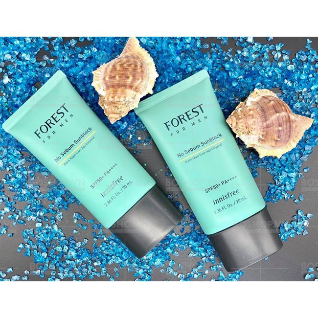 Kem Chống Nắng cho NAM Innisfree Forest For Men No Sebum Sunblock SPF50+ PA++++ 70ml