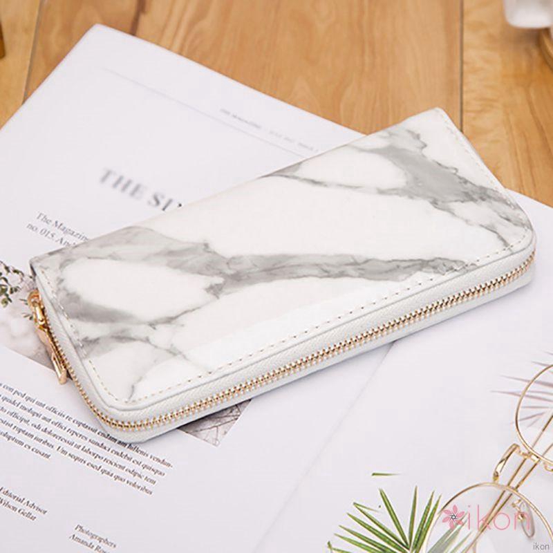 Ví da dáng dài họa tiết đá hoa cương thời trang cho nữ