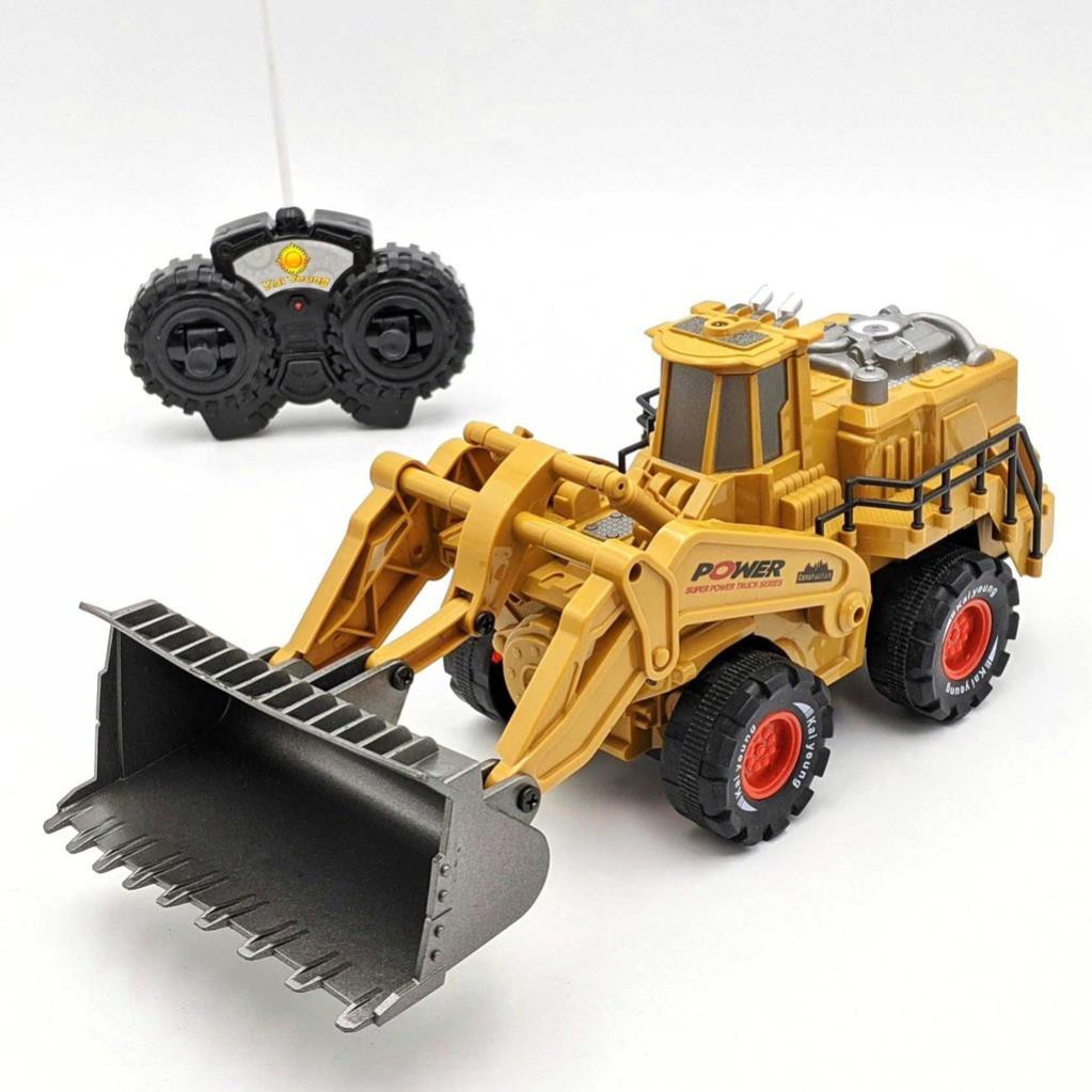 Xe ủi công trình điều khiển - Nâng hạ gàu - Pin sạc - Tỉ lệ 1:14