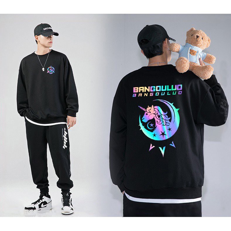 Áo Sweater nỉ phản quang đãng unisex dài tay Kỳ Lân Bango AS88