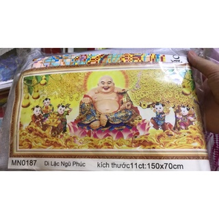 Tranh thêu chữ thập Phật Di Lạc - Ngũ Phúc MN0187 - MN0186 chưa thêu