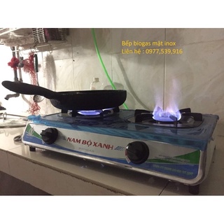bếp biogas đôi mặt inox